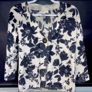 Susan Bristol Lambs Wool Knitting Floral Cardigan
